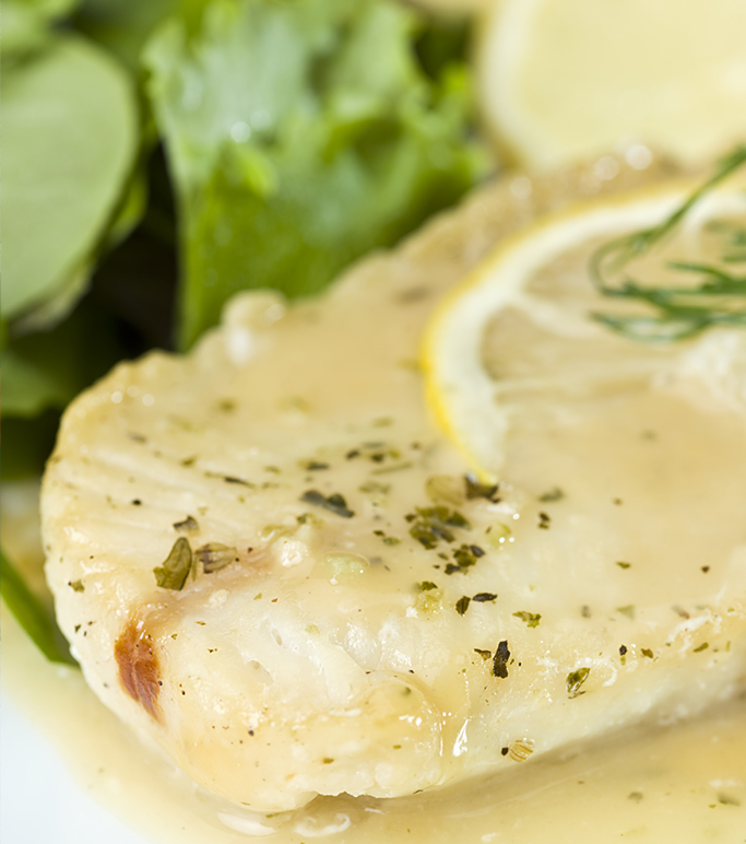 Beurre blanc sauce with long shallots